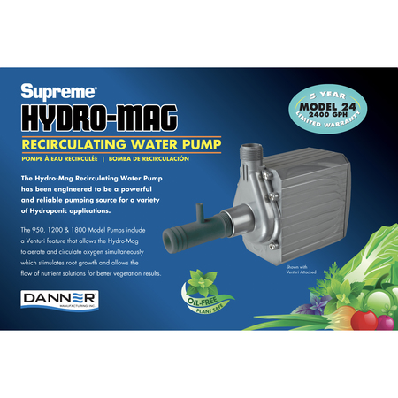 DANNER 2400 GPH Hydro Pump. Foam Pre-Filter. 10' pwr cord. 40140